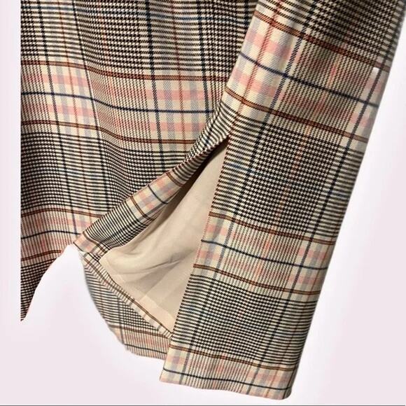 Halogen Lined Back Zip Plaid Pencil Skirt Sz 6 in Black Multi Lillian Check NWT - Picture 4 of 7